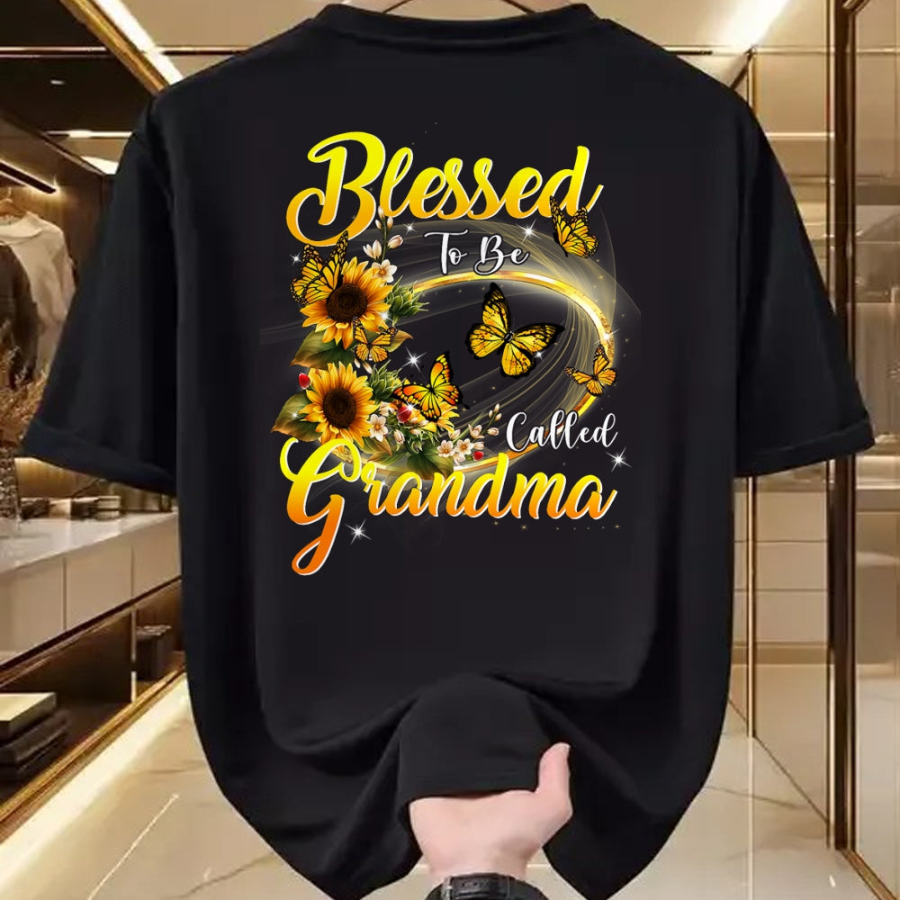 Best Grandma Shirt, Proud Grandma Unisex T-Shirt/Hoodie/Sweatshirt HLT00 - Blessed to be called Grandma Sunflower Lovers Grandma T-Shirt