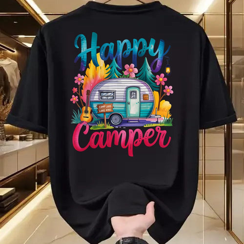 Funny Camping Shirt, Gift For Camping Lover Unisex T-Shirt/Hoodie/Sweatshirt HLT00 - Funny Happy Camper Camping Apparel Trailer RV Kids Women T-Shirt