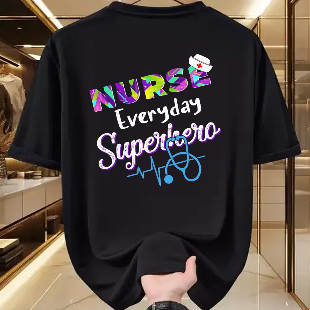 Funny Nurse Shirt, Nurse Unisex T-Shirt/Hoodie/Sweatshirt HLT00 - Nurse Every Day Superhero Coloring International Nurses Day T-Shirt