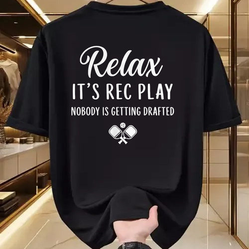 Funny Pickleball Shirt, Pickleball Lover Unisex T-Shirt/Hoodie/Sweatshirt HLT00 - Relax It’s Rec Play Nobody is Getting Drafted Pickleball T-Shirt (Copy)