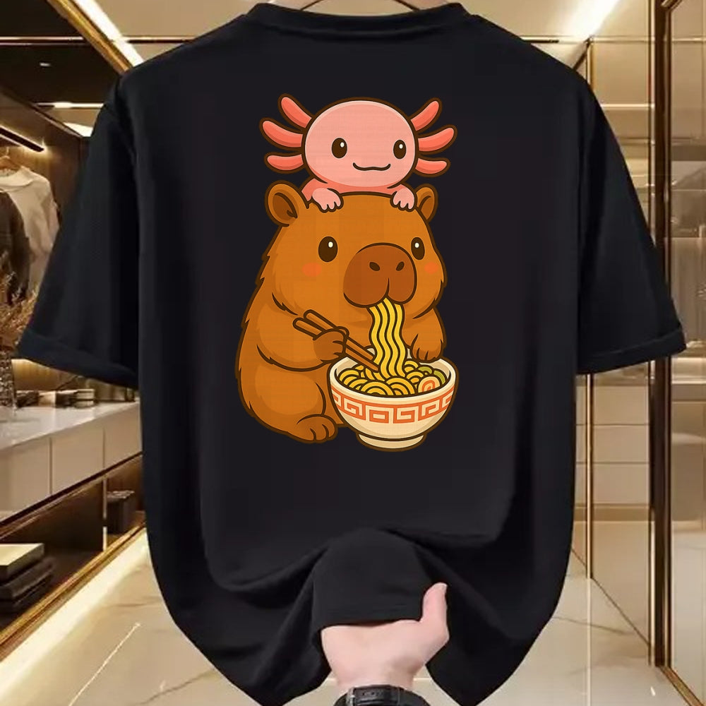 Cute Capybara Shirt, Funny Capybara UnisexT-Shirt/Hoodie/Sweatshirt HLT00 - Capybara Anime Ramen Axolotl Funny Graphic Kawaii Capibara T-Shirt
