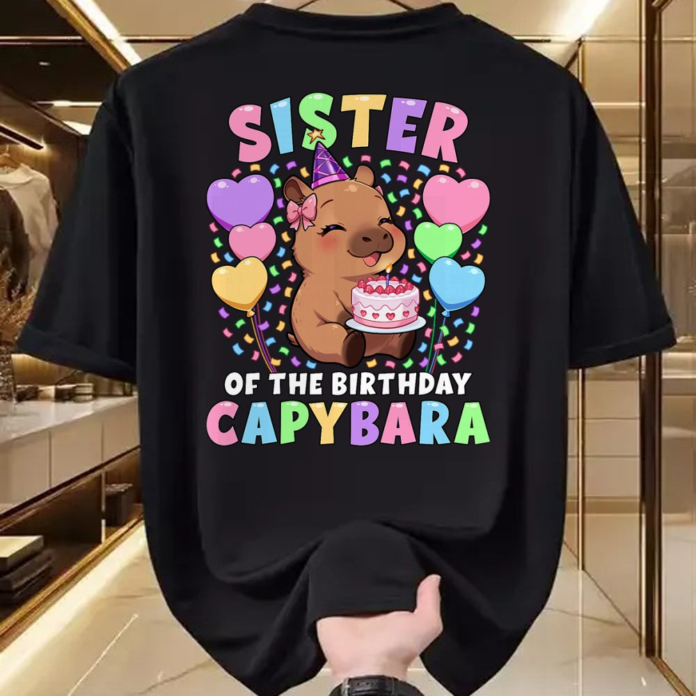 Cute Capybara Shirt, Funny Capybara UnisexT-Shirt/Hoodie/Sweatshirt HLT00 - Capybara Birthday Family Sister of The Birthday Capybara T-Shirt
