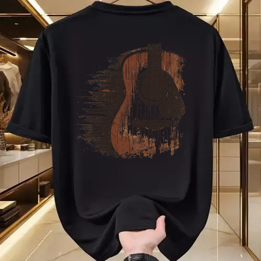 Guitar Lover Shirt, Funny Guitar UnisexT-Shirt/Hoodie/Sweatshirt HLT00 - Musician Guitarist Distressed Acoustic Guitar T-Shirt, Unisex-Adults, Blue, Small, Short Sleeve