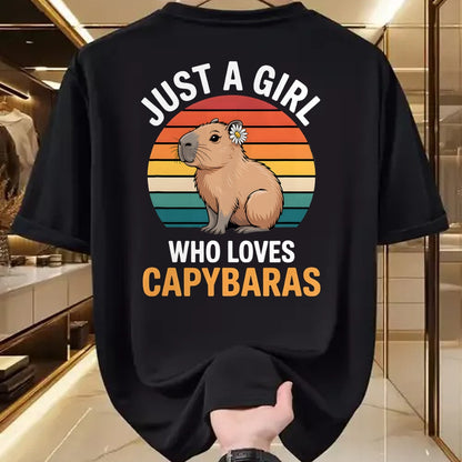 Cute Capybara Shirt, Funny Capybara Unisex T-Shirt/Hoodie/Sweatshirt HLT00 - Girls Capybara T-Shirt (1)
