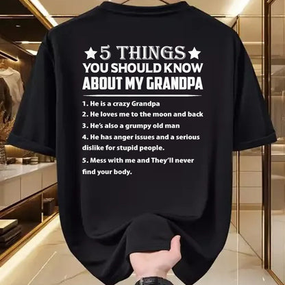 Best Grandpa Shirt, Proud Grandpa Unisex T-Shirt/Hoodie/Sweatshirt HLT00 - 5 Things You Know About My Grandpa He Is My Grandpa T-Shirt (1)