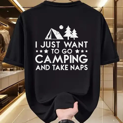 Funny Camping Shirt, Gift For Camping Lover Unisex T-Shirt/Hoodie/Sweatshirt HLT00 - I Just Want To Go Camping And Take Naps T-Shirt T-Shirt