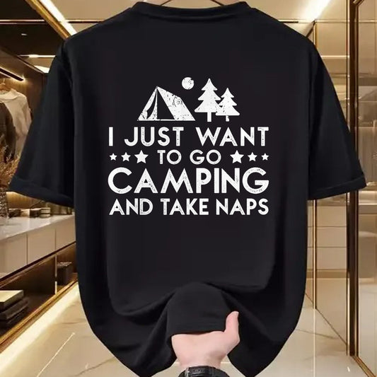 Funny Camping Shirt, Gift For Camping Lover Unisex T-Shirt/Hoodie/Sweatshirt HLT00 - I Just Want To Go Camping And Take Naps T-Shirt T-Shirt