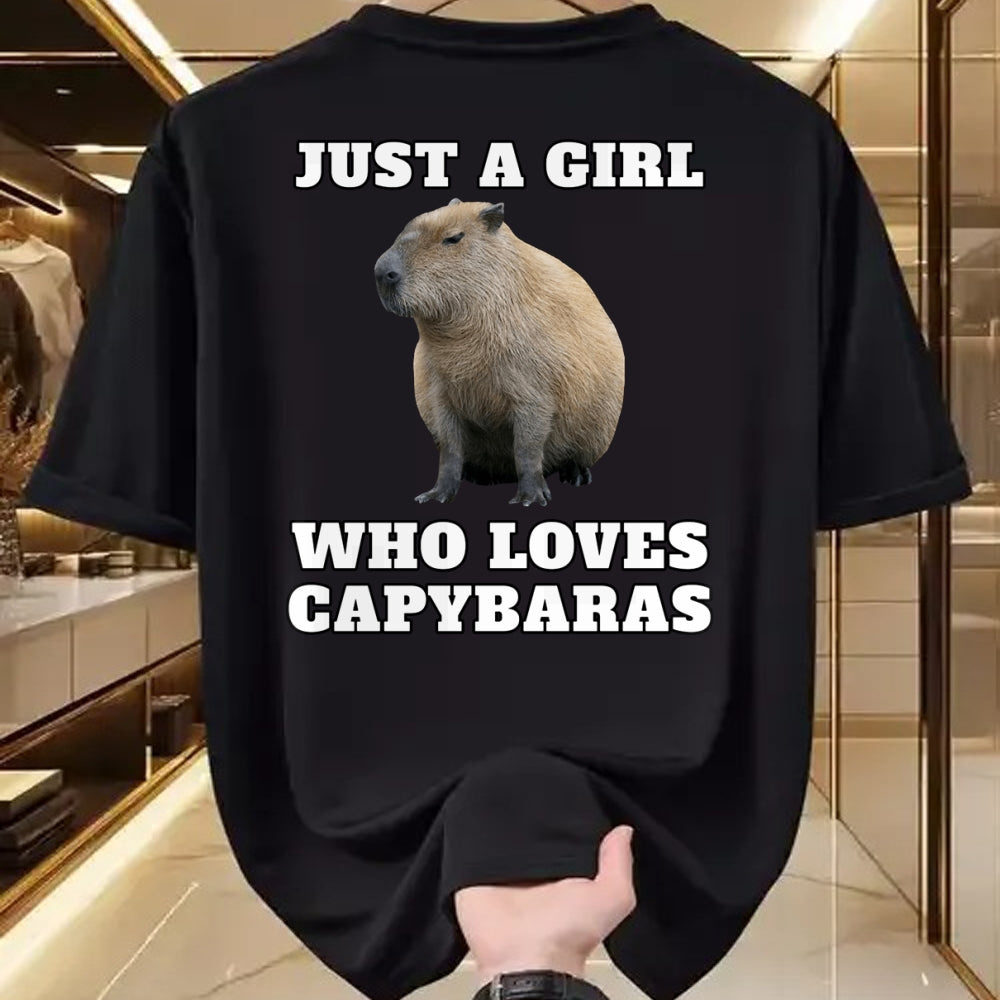 Cute Capybara Shirt, Funny Capybara Unisex T-Shirt/Hoodie/Sweatshirt HLT00 - Just a Girl Who Loves Capybara Long Sleeve T-Shirt
