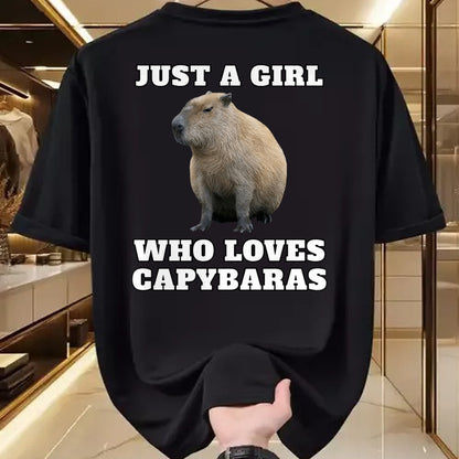 Cute Capybara Shirt, Funny Capybara Unisex T-Shirt/Hoodie/Sweatshirt HLT00 - Just a Girl Who Loves Capybara Long Sleeve T-Shirt