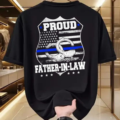 Gift for Dad Shirt, Funny Dad Unisex T-Shirt/Hoodie/Sweatshirt HLT00 – Proud Father-in-law Of Police Officer gift Police Officer T-Shirt