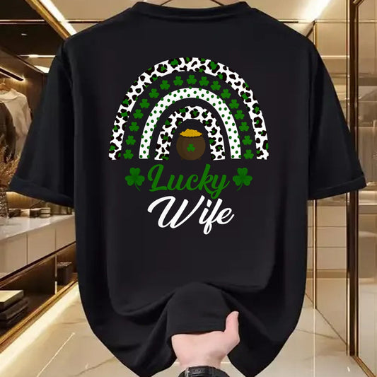 Best Wife Shirt, Wife and Husband Unisex T-Shirt/Hoodie/Sweatshirt HLT00 - Gift for wife T shirt, lucky wife   Lucky Wife Rainbow St Patricks Day Lucky Wife Long Sleeve T-Shir (1)