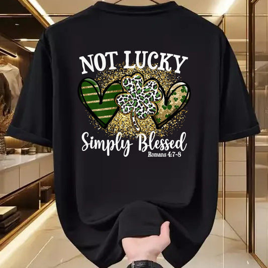 Patrick Day Shirts for Family, Funny Patrick Day shirts, st patrick's day Unisex T-Shirt/Hoodie/Sweatshirt HLT00 - Not Lucky Just Blessed Leopard Shamrock St Patrick Day Faith Premium T-Shirt
