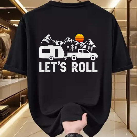 Funny Camping Shirt, Gift For Camping Lover Unisex T-Shirt/Hoodie/Sweatshirt HLT00 - Let_s Roll Caravan Camping Trailer Mountains Camper T-Shirt