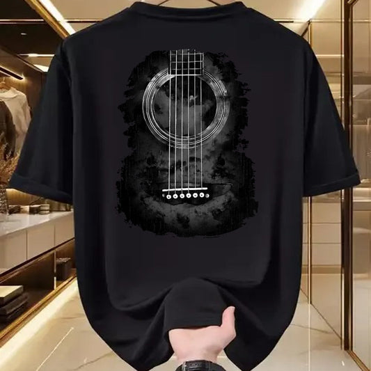 Guitar Lover Shirt, Funny Guitar UnisexT-Shirt/Hoodie/Sweatshirt HLT00 - Distressed Acoustic Guitar Vintage Rock & Roll Music Lover T-Shirt, Men, Black, 3X-Large