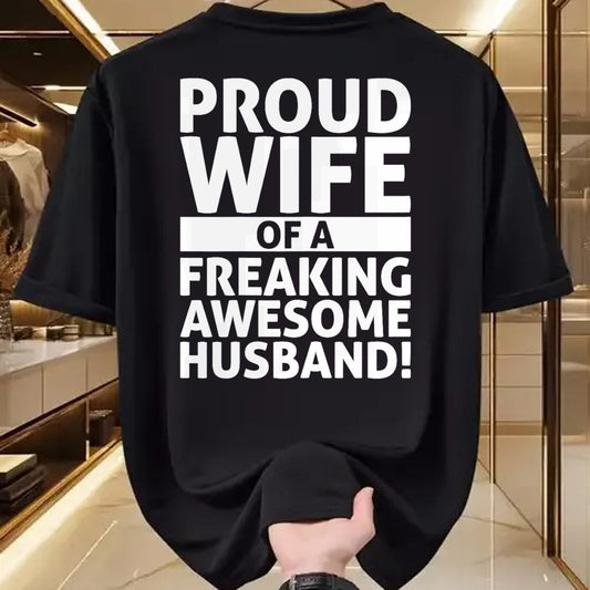 Best Wife Shirt, Wife and Husband Unisex T-Shirt/Hoodie/Sweatshirt HLT00 - Valentines Day - Proud Wife Of A Freaking Awesome Husband T-Shirt