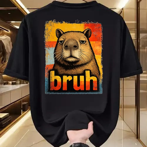 Cute Capybara Shirt, Funny Capybara Unisex T-Shirt/Hoodie/Sweatshirt HLT00 - Funny Graphic Meme Capybara Bruh for Boys Girls Men Women T-Shirt