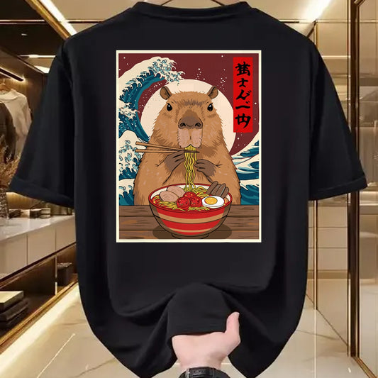 Cute Capybara Shirt, Funny Capybara Unisex T-Shirt/Hoodie/Sweatshirt HLT00 - Capybara Ramen Japanese Funny Graphic Tee Kawaii Anime Gifts T-Shirt