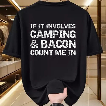Funny Camping Shirt, Gift For Camping Lover Unisex T-Shirt/Hoodie/Sweatshirt HLT00 - Funny Camping Shirts - If Involves Camping & Bacon Count Me T-Shirt