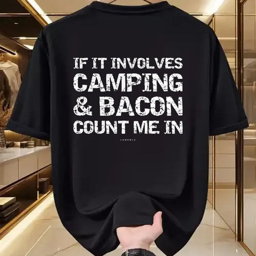 Funny Camping Shirt, Gift For Camping Lover Unisex T-Shirt/Hoodie/Sweatshirt HLT00 - Funny Camping Shirts - If Involves Camping & Bacon Count Me T-Shirt