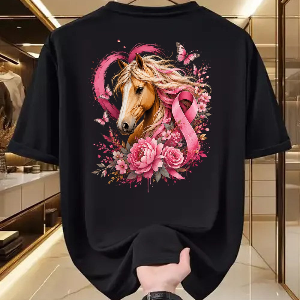 Best Horse Lover Shirt , Funny Horse UnisexT-Shirt/Hoodie/Sweatshirt HLT00 - Breast Cancer Awareness Horse Pink Ribbon Butterfly Survivor T-Shirt