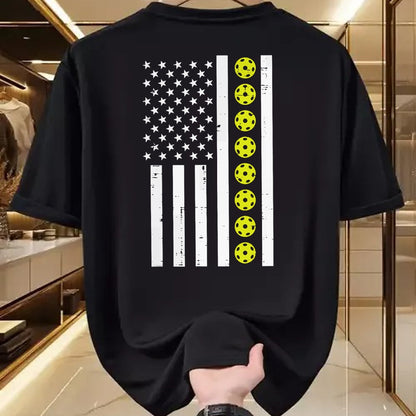 Funny Pickleball Shirt, Pickleball Lover Unisex T-Shirt/Hoodie/Sweatshirt HLT00 - Pickle Ball US Flag Pickleball Patriotic Men Women Kids Boys T-Shirt