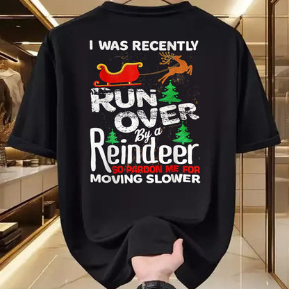 Best Grandma Shirt, Proud Grandma Unisex T-Shirt/Hoodie/Sweatshirt HLT00 - Grandma Got Run Over By A Reindeer Christmas So Pardon Me T-Shirt (1)