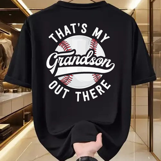Best Grandpa Shirt, Proud Grandpa Unisex T-Shirt/Hoodie/Sweatshirt HLT00 -Baseball Grandpa Shirt Gift That's My Grandson Out There T-Shirt