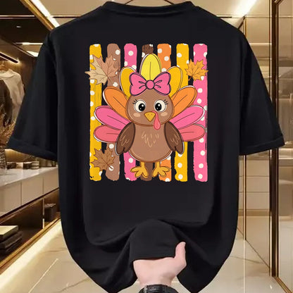 Best Thanksgiving Family Shirt , Funny Thanksgiving UnisexT-Shirt/Hoodie/Sweatshirt HLT00 - Thanksgiving Cute Turkey Bow Autumn Leaves Women Girl T-Shirt