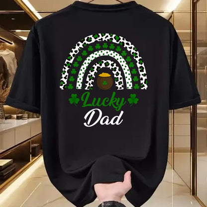 Gift for Dad Shirt, Funny Dad Unisex T-Shirt/Hoodie/Sweatshirt HLT00 – Lucky Dad Rainbow St Patricks Day Lucky Dad T-Shirt