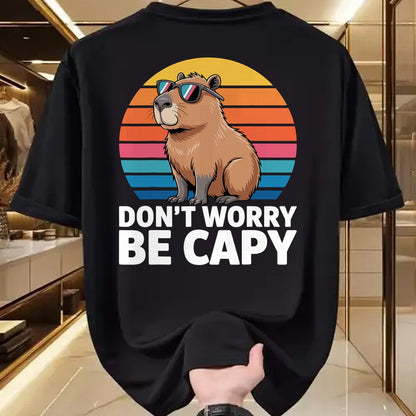 Cute Capybara Shirt, Funny Capybara Unisex T-Shirt/Hoodie/Sweatshirt HLT00 - Funny Don_t Worry Be Capy Capybara Men Boys Kids Youth Women T-Shirt