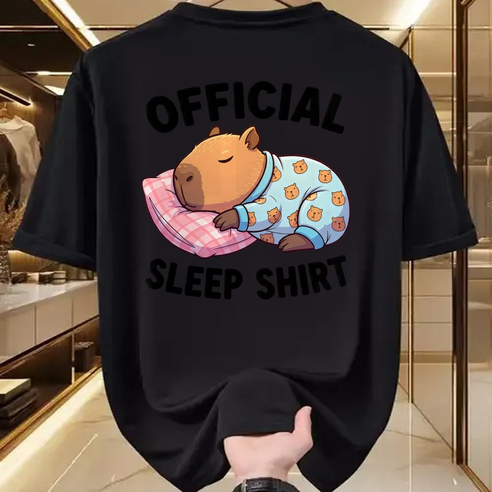 Cute Capybara Shirt, Funny Capybara Unisex T-Shirt/Hoodie/Sweatshirt HLT00 - Cute Kawaii Sleeping Capybara Official Sleepshirt Nightgown T-Shirt