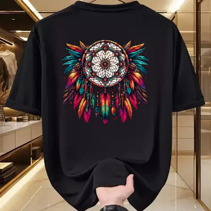 Native American T-Shirts, Vintage Native American Unisex T-Shirt/Hoodie/Sweatshirt HLT00 - Colorful Dreamcatcher Feather Tee Art Native American Indian