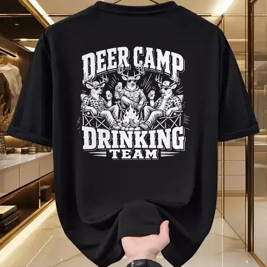 Funny Camping Shirt, Gift For Camping Lover Unisex T-Shirt/Hoodie/Sweatshirt HLT00 - Deer Camp Drinking Team - Funny Buck Deer Hunting T-Shirt
