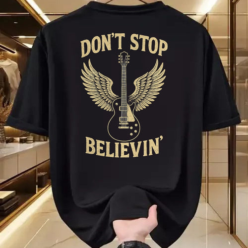 Guitar Lover Shirt, Funny Guitar UnisexT-Shirt/Hoodie/Sweatshirt HLT00 - Don’t Stop Believing 80s 90s Classic Rock Graphic T-Shirt