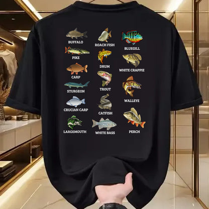 Funny Fishing Shirt, Gift For Fishing Lover Unisex T-Shirt/Hoodie/Sweatshirt HLT00 - Types of Freshwater Fish Species Fishing Fisherman Anglers T-Shirt