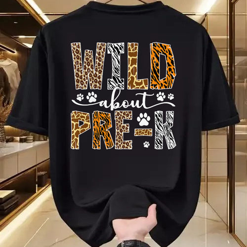 Best Student Shirt, Funny Back To School UnisexT-Shirt/Hoodie/Sweatshirt HLT00 - Wild About Pre-K Wild Animal Preschool Back to School Kids T-Shirt