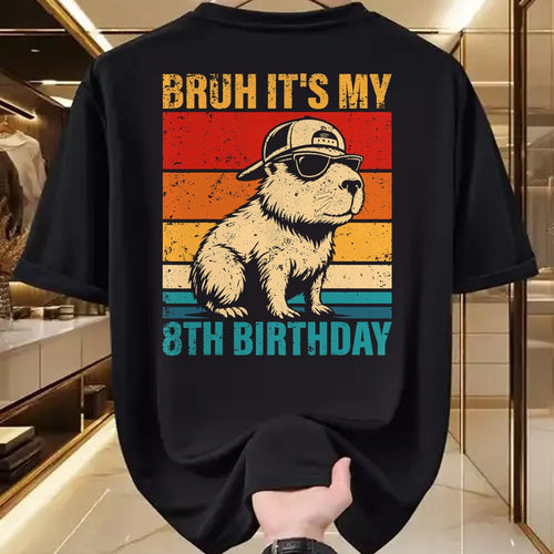 Cute Capybara Shirt, Funny Capybara UnisexT-Shirt/Hoodie/Sweatshirt HLT00 - 8 Year Old Birthday Boy Capybara Bruh It_s My 8th Birthday T-Shirt