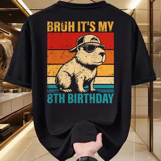 Cute Capybara Shirt, Funny Capybara UnisexT-Shirt/Hoodie/Sweatshirt HLT00 - 8 Year Old Birthday Boy Capybara Bruh It_s My 8th Birthday T-Shirt