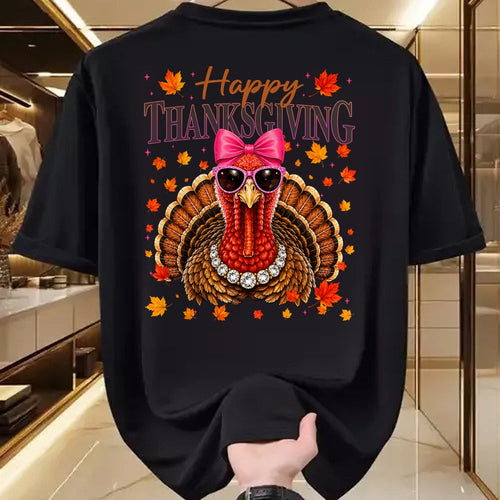 Best Thanksgiving Family Shirt , Funny Thanksgiving UnisexT-Shirt/Hoodie/Sweatshirt HLT00 - Happy Thanksgiving Turkey Coquette Thankful Fall Women Girl T-Shirt