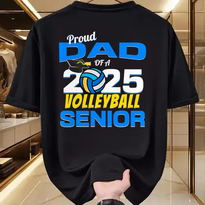 Gift for Dad Shirt, Funny Dad Unisex T-Shirt/Hoodie/Sweatshirt HLT00 – Senior Dad 2025 Proud Dad of a 2025 Senior Volleyball T-Shirt