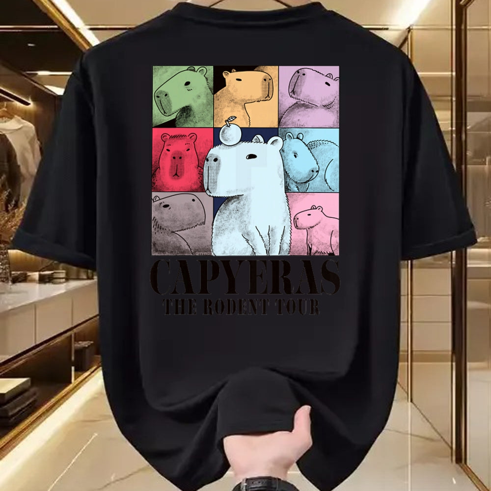 Cute Capybara Shirt, Funny Capybara Unisex T-Shirt/Hoodie/Sweatshirt HLT00 - Capyeras Funny Cute Capybara Color Concert Tour Cute Animals T-Shirt