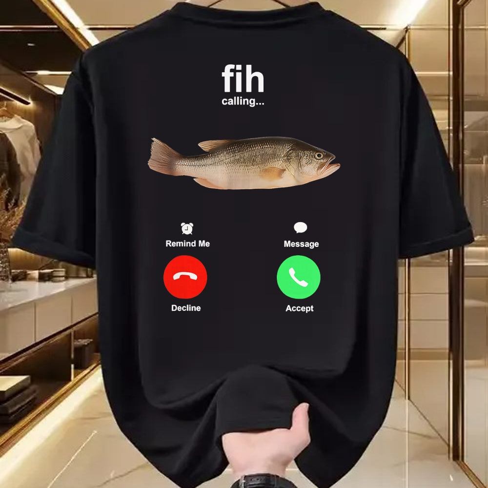 Funny Fishing Shirt, Gift For Fishing Lover Unisex T-Shirt/Hoodie/Sweatshirt HLT00 - Fih Calling Remind me Message Decline Accept Phone Call Fish T-Shirt