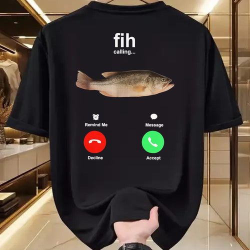 Funny Fishing Shirt, Gift For Fishing Lover Unisex T-Shirt/Hoodie/Sweatshirt HLT00 - Fih Calling Remind me Message Decline Accept Phone Call Fish T-Shirt