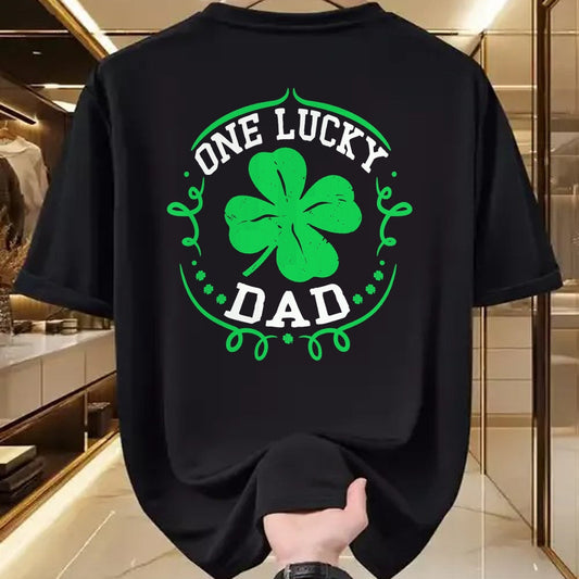 Gift for Dad Shirt, Funny Dad Unisex T-Shirt/Hoodie/Sweatshirt HLT00 – Mens One Lucky Dad Shirt Funny St Patricks Day Gift For Daddy Men T-Shirt