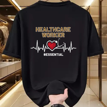 Best Doctor Shirt, Funny Doctor UnisexT-Shirt/Hoodie/Sweatshirt HLT00 - Healthcare Worker Essential Heartbeat Nursing Leopard T-Shirt