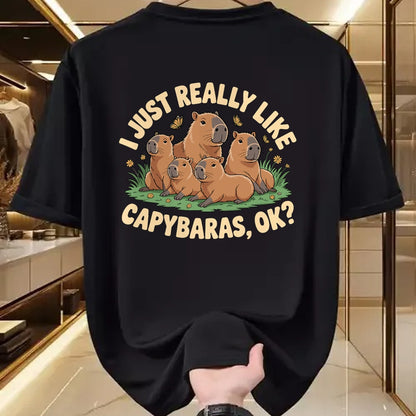 Cute Capybara Shirt, Funny Capybara Unisex T-Shirt/Hoodie/Sweatshirt HLT00 - Funny Bit of A Mess Capybara Meme Graphic for Women T-Shirt