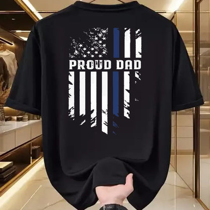 Gift for Dad Shirt, Funny Dad Unisex T-Shirt/Hoodie/Sweatshirt HLT00 – Thin Blue Line Proud Dad Police Family T-Shirt