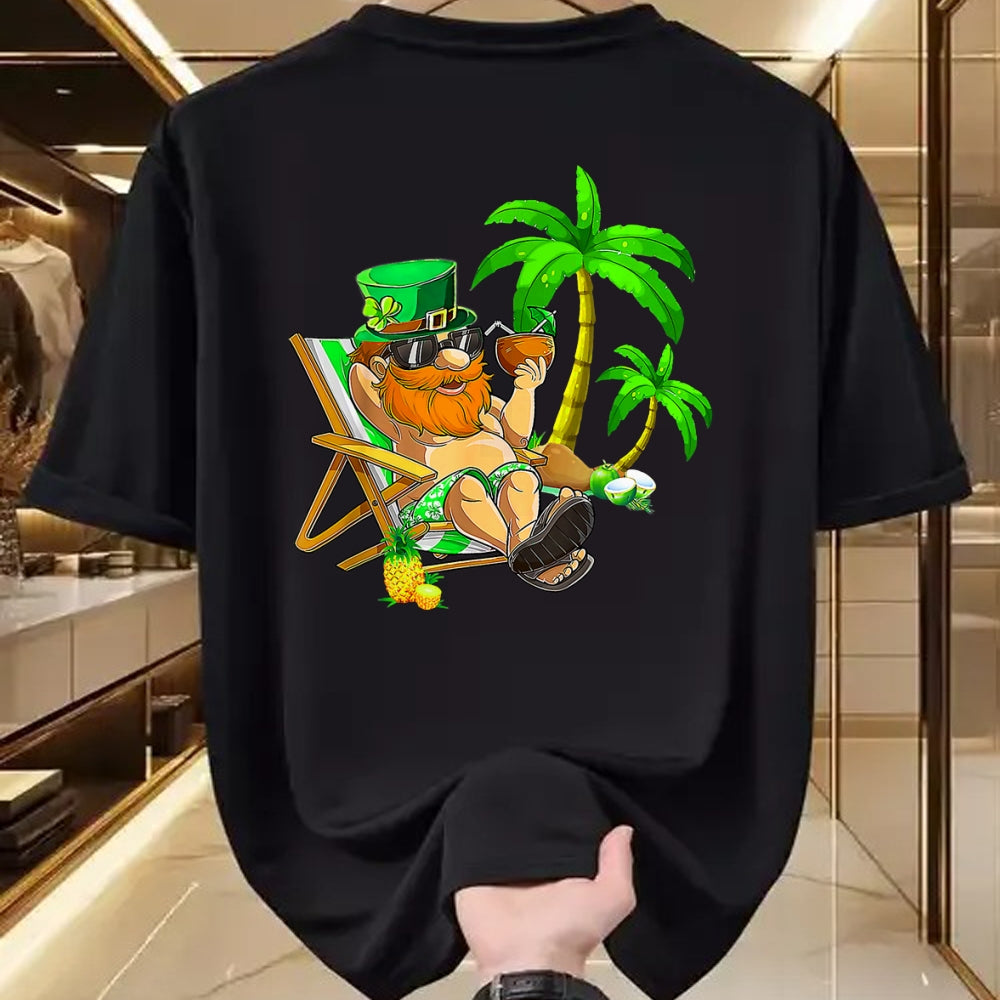Patrick Day Shirts for Family, Funny Patrick Day shirts, st patrick's day Unisex T-Shirt/Hoodie/Sweatshirt HLT00 - Lucky Irish Leprechaun Hawaiian Surfing St Patrick Day Retro T-Shirt