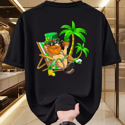 Patrick Day Shirts for Family, Funny Patrick Day shirts, st patrick's day Unisex T-Shirt/Hoodie/Sweatshirt HLT00 - Lucky Irish Leprechaun Hawaiian Surfing St Patrick Day Retro T-Shirt