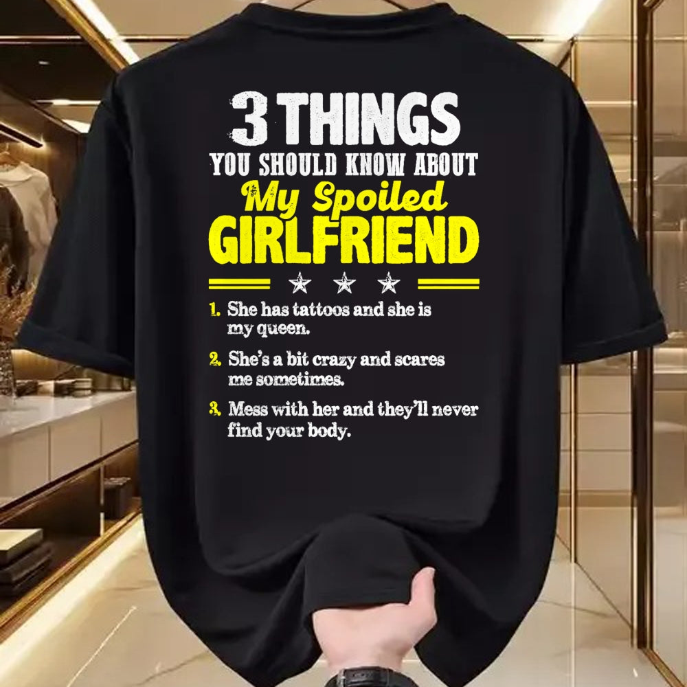 Best Wife Shirt, Wife and Husband Unisex T-Shirt/Hoodie/Sweatshirt HLT00 - 3 Things You Should Know About My Spoiled Girlfriend - Funny Premium T-Shirt